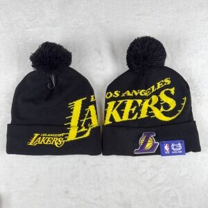 Los Angeles Lakers NBA Ultra Game Men's Lined Cuff Pom Beanie OSFA Black New $30